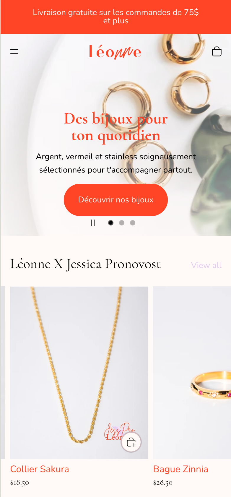 Site Léonne, version mobile